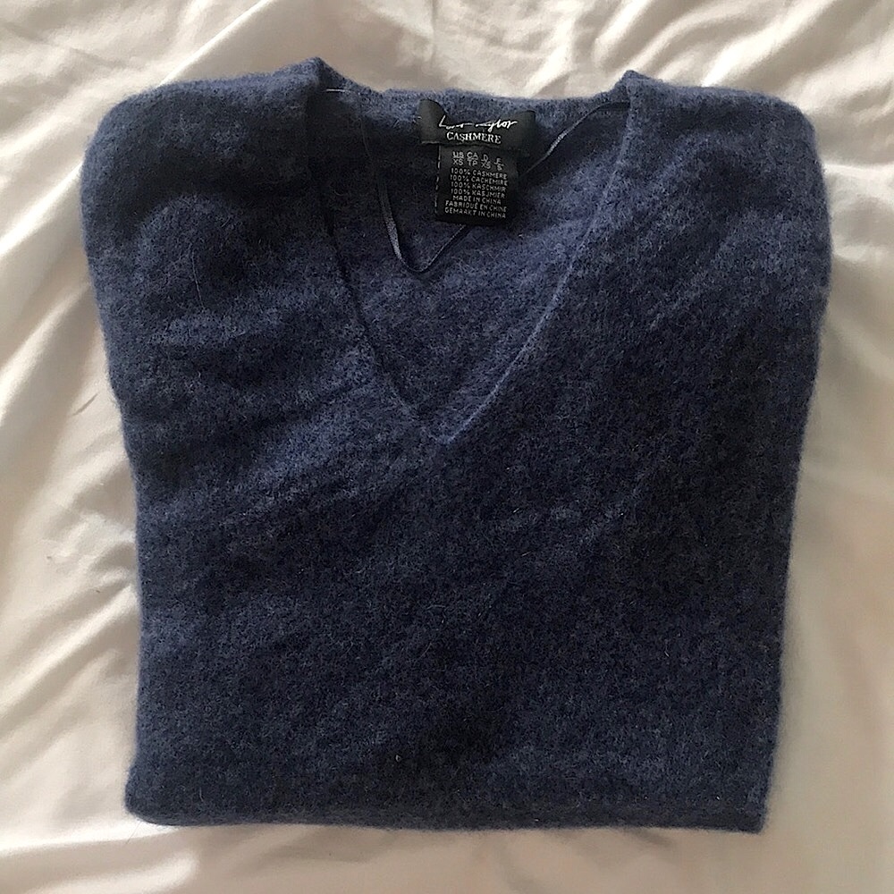 Lord & Taylor Cashmere Sweater in Deep Blue